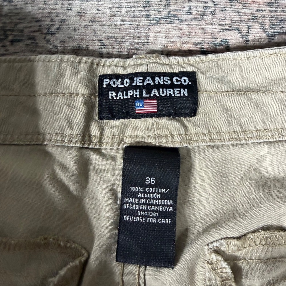 Vintage 90s Polo Sport Ralph Lauren Cargo Shorts Size 36 Beige‎ - Picture 5 of 8